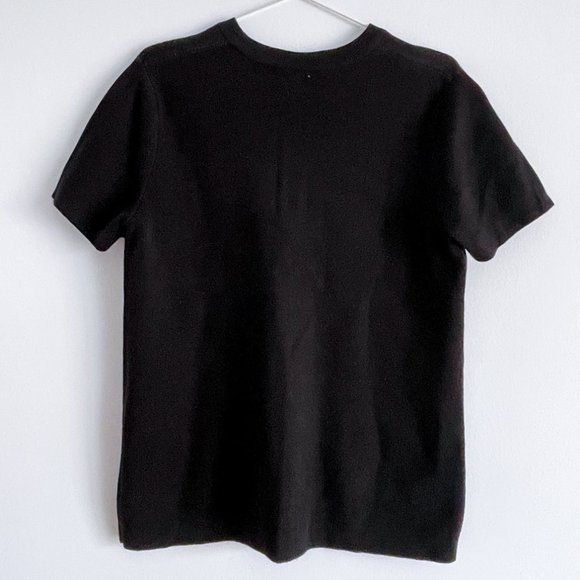 Anne Klein Classic Logo Intarsia Lion Knit Sweater Short Sleeve Pullover Sz M - Picture 6 of 8